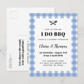 Blue Picnic Pset Cloth I Do BBQ Uitnodiging (Voorkant / Achterkant)