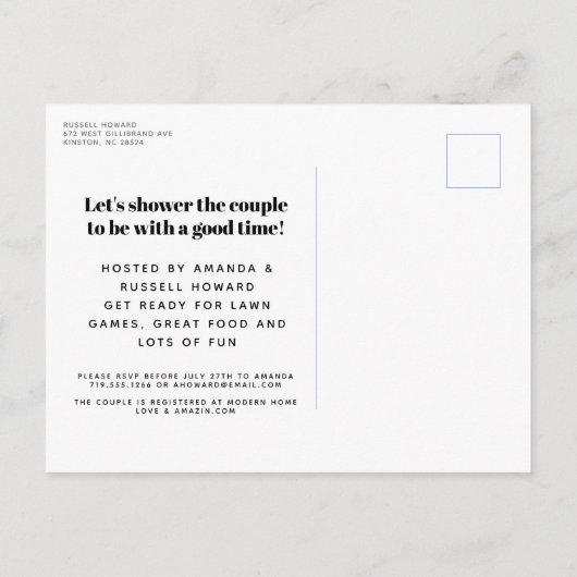 Blue Picnic Pset Cloth I Do BBQ Uitnodiging (Achterkant)