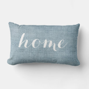 Blue Pillow Home Aangepast Denim Foto Gedrukt weef Kussen