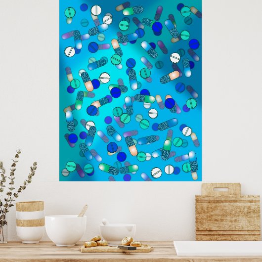 Blue Pills Poster (Keuken)