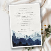Blue Pine Bossen Mountain Rehearsal Dinner Invite Bedankkaart