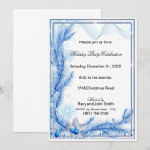 Blue Pine Holly kerstfeest uitnodiging (Voorkant / Achterkant)