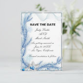 Blue Pine Winter Christmas Save The Date Kaart (Staand voorkant)