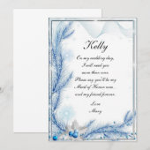 Blue Pine Winter Kerstbruiloft , gemaakt van eerbe Kaart (Voorkant / Achterkant)