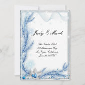 Blue Pine Winter Kerstbruiloft Menu Kaart (Voorkant)