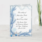 Blue Pine Winter Kerstbruiloft Program Kaart (Voorkant)