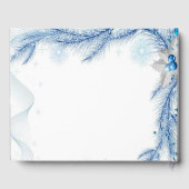 Blue Pine Winter Kerstmis Bruiloft Gastenboek (Achterkant)