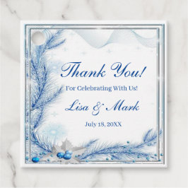 Blue Pine Winter Kerstmis bruiloft gunst Labels