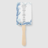 Blue Pine Winter Kerstmis Bruiloft Programma Handwaaier (Achterkant)