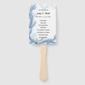 Blue Pine Winter Kerstmis Bruiloft Programma Handwaaier (Voorkant)