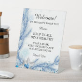 Blue Pine Winter Kerstmis Bruiloft Veiligheid Reclamebord Met Voetstuk (Insitu)