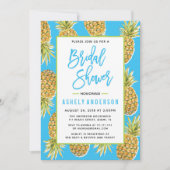 Blue Pineapple Bridal Shower Invitation Kaart (Voorkant)