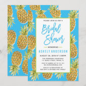 Blue Pineapple Bridal Shower Invitation Kaart (Voorkant / Achterkant)