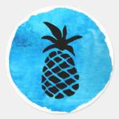 Blue Pineapple Ronde Sticker (Voorkant)