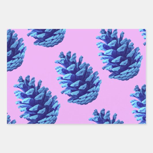 Blue Pinecone Artsy Wrapping Craft Paper (Voorkant 2)