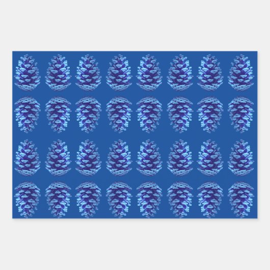 Blue Pinecone Artsy Wrapping Craft Paper (Voorkant)