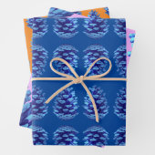 Blue Pinecone Artsy Wrapping Craft Paper (In situ)