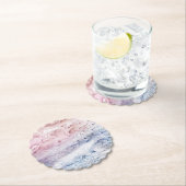 Blue pink abstract watercolor art kartonnen onderzetters (Insitu)