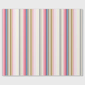 Blue, pink, almond and coffee stripes cadeaupapier (Vlak)