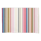 Blue, pink, almond and coffee stripes kussensloop (Voorkant)