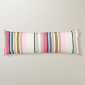 Blue, pink, almond and coffee stripes lichaamskussen (Achterkant)