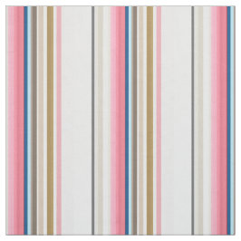 Blue, pink, almond and coffee stripes stof