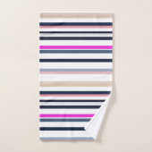 Blue Pink and Sand Stripes Bad Handdoek (Handdoek)