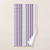 Blue Pink and Sand Stripes Bad Handdoek (Handdoek)