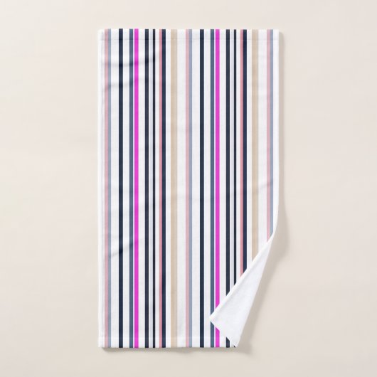 Blue Pink and Sand Stripes Bad Handdoek (Handdoek)