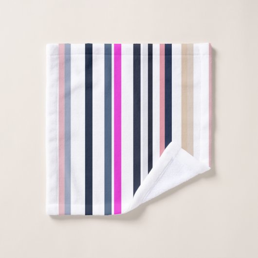 Blue Pink and Sand Stripes Bad Handdoek (Wasdoekje)