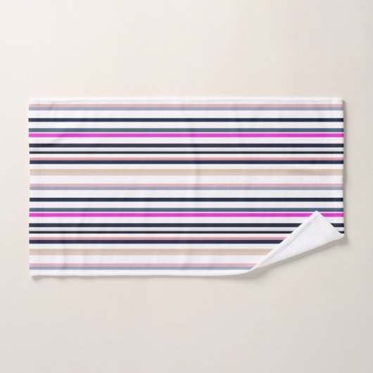 Blue Pink and Sand Stripes Bad Handdoek (Handdoek)