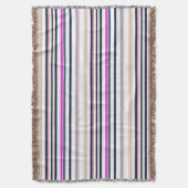 Blue Pink and Sand Stripes Deken (Voorkant Verticaal)