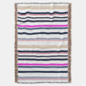 Blue Pink and Sand Stripes Deken (Voorkant Verticaal)
