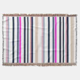 Blue Pink and Sand Stripes Deken