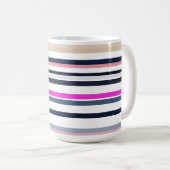 Blue Pink and Sand Stripes Koffiemok (Voorkant rechts)