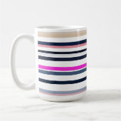 Blue Pink and Sand Stripes Koffiemok (Links)