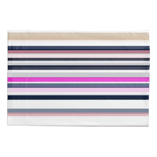 Blue Pink and Sand Stripes Kussensloop (Achterkant)