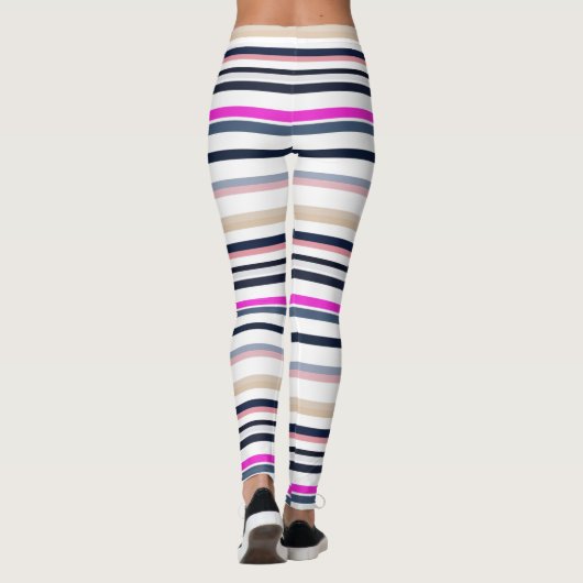 Blue Pink and Sand Stripes Leggings (Achterkant)