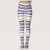 Blue Pink and Sand Stripes Leggings (Voorkant)