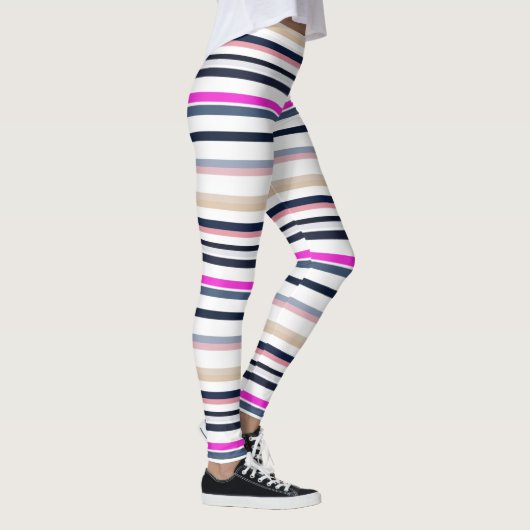 Blue Pink and Sand Stripes Leggings (Rechts)