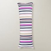 Blue Pink and Sand Stripes Lichaamskussen (Voorkant Verticaal)