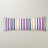 Blue Pink and Sand Stripes Lichaamskussen (Voorkant)