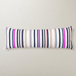 Blue Pink and Sand Stripes Lichaamskussen