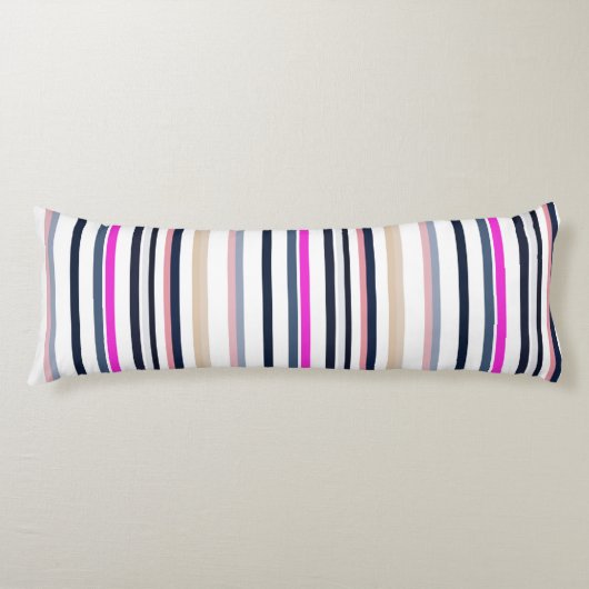 Blue Pink and Sand Stripes Lichaamskussen (Voorkant)