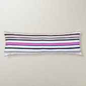 Blue Pink and Sand Stripes Lichaamskussen (Achterkant)