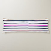 Blue Pink and Sand Stripes Lichaamskussen (Voorkant)
