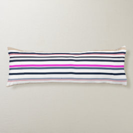 Blue Pink and Sand Stripes Lichaamskussen
