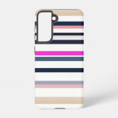 Blue Pink and Sand Stripes Samsung Galaxy Hoesje (Achterkant)