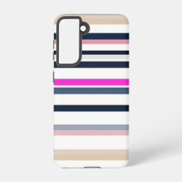 Blue Pink and Sand Stripes Samsung Galaxy Hoesje
