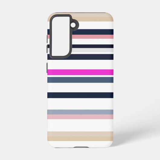 Blue Pink and Sand Stripes Samsung Galaxy Hoesje (Achterkant)